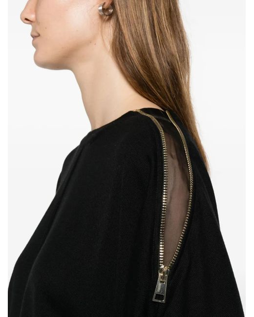 Nude Black Seam Detail Wool Sweater