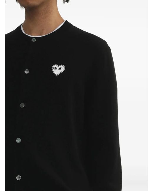 COMME DES GARÇONS PLAY Black Heart-Appliqué Cardigan