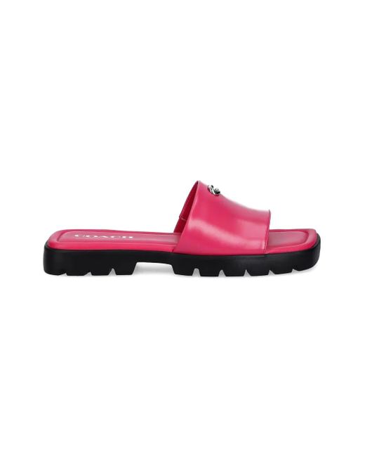 COACH Pink Florence Slider Sandals