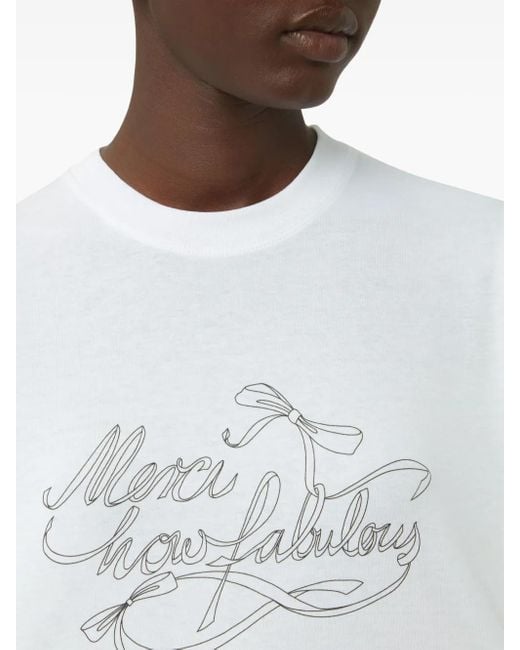 Nina Ricci White How Fabulous Cotton T-Shirt