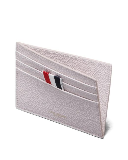 Thom Browne Gray Pebble Grained Card Holder for men