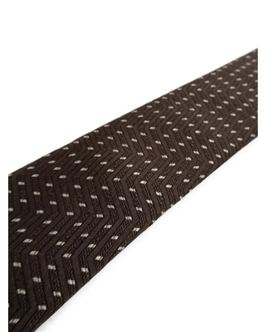 Giorgio Armani Brown Patterned Pointed Tie for men