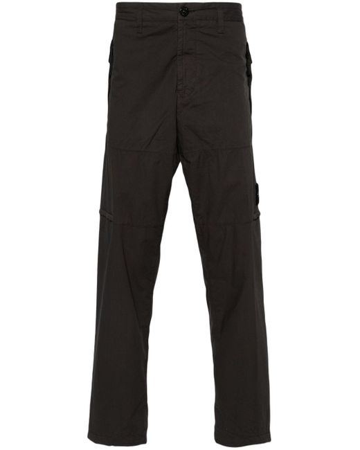 Pantalon droit en coton à poches cargo Stone Island pour homme en coloris Black