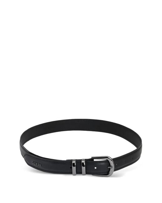 Guess Black Logo-Plaque Buckle-Fastening Belt