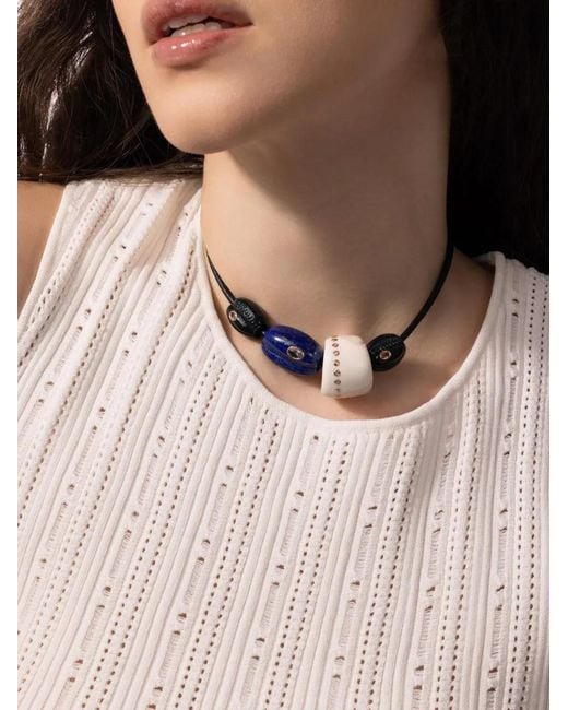 Dezso by Sara Beltran Gray 18K Rose Cowry Tiger-Eye And Garnet Bead Charm