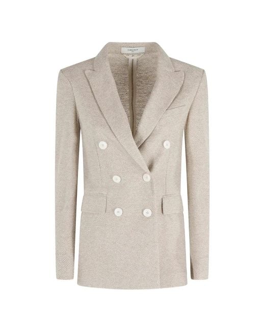 Circolo 1901 White Mélange Double-Breasted Blazer