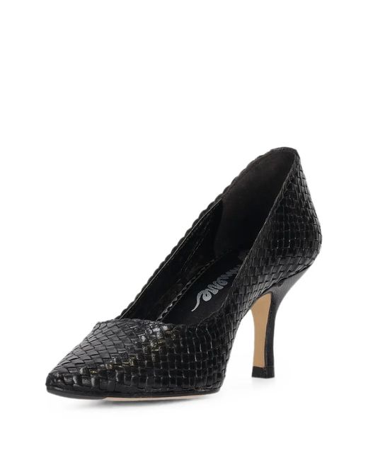 LA ROSE Black Moritz Woven Pumps