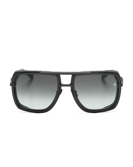 BALMAIN EYEWEAR Gray Pilot-frame Sunglasses