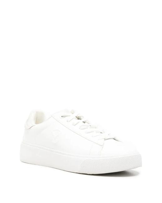 Mexx White Logo-Embossed Flatform Sneakers