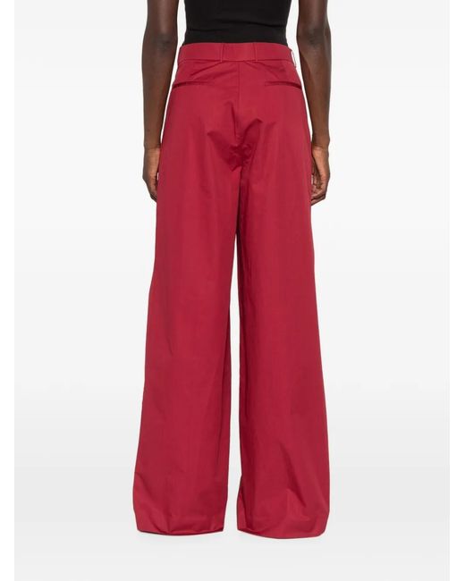 Abadia Red Double-Pleat Trousers
