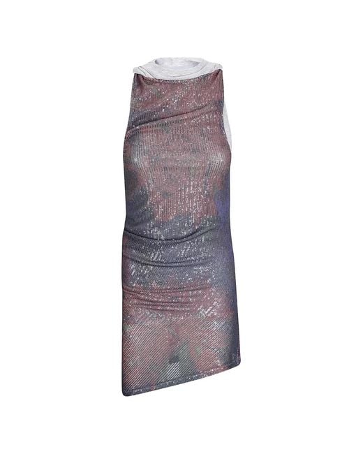 Maison Margiela Purple Printed Draped Top