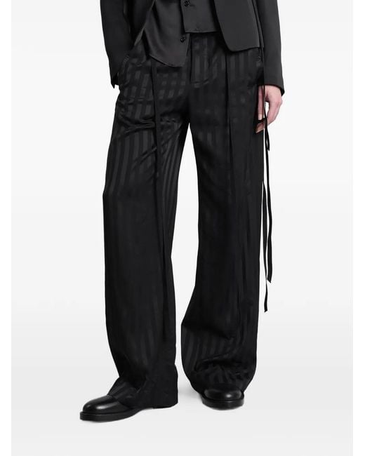 Ann Demeulemeester Black Anneke Stripe-Pattern Trousers