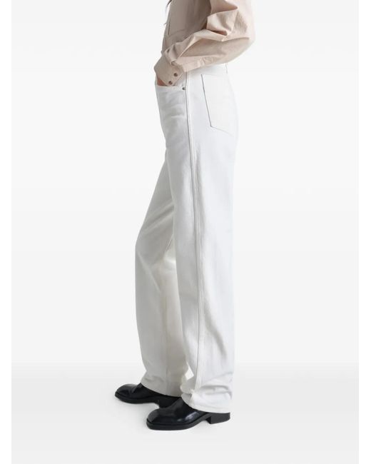 Lemaire White Five Pockets Twisted Jeans
