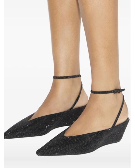 Tory Burch Black "Pave" Wedge 50Mm