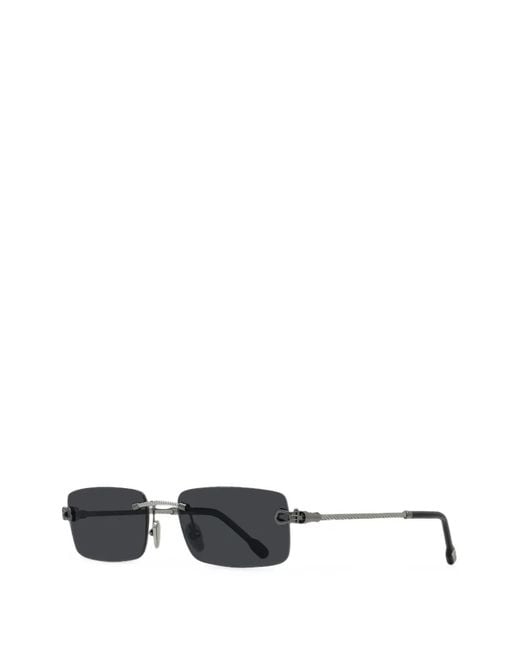 Fred White Rectangle-Frame Sunglasses