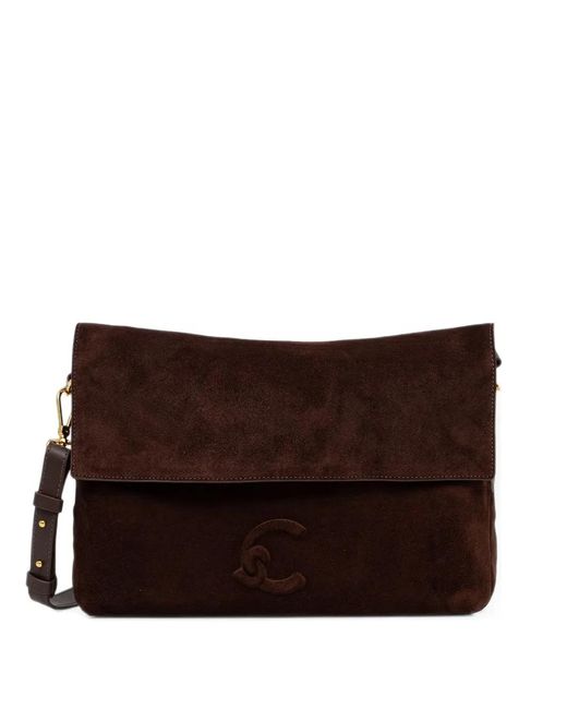 Coccinelle Brown Small Lidia Logo-Embossed Shoulder Bag