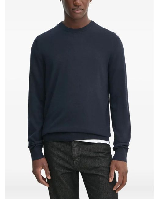 Filippa K Blue Round-Neck Wool Sweater for men
