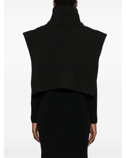 The Row Black Emmit Roll-neck Cashmere Collar