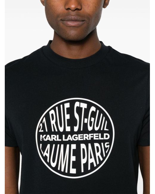 Karl Lagerfeld T-Shirt mit Logo-Streifen in Black für Herren