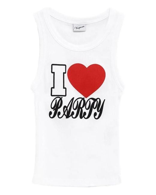 VAQUERA Tanktop Met Print in het White