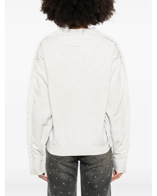 Maison Mihara Yasuhiro White Pullover Mit Logo-Patch