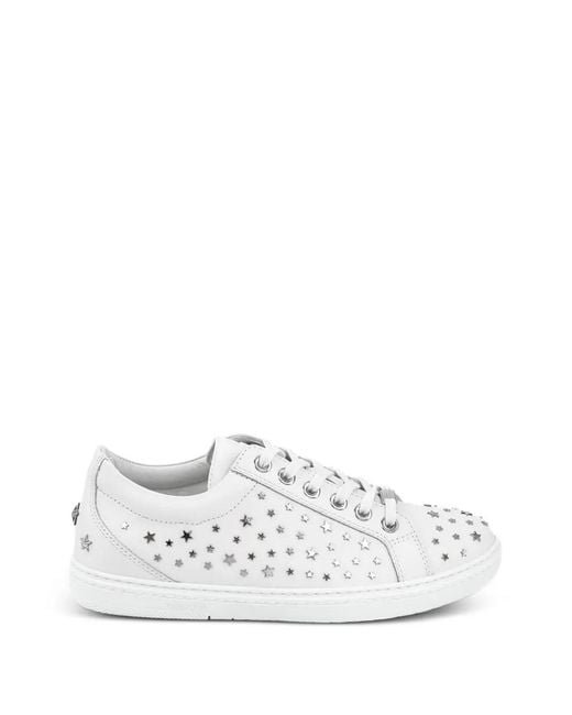 Jimmy Choo White Star-Studded Sneakers for men