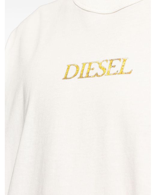 Logo-print cotton T-shirt DIESEL pour homme en coloris White