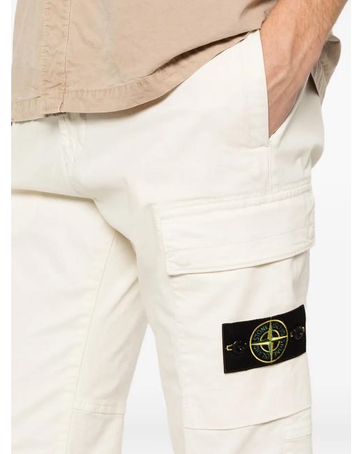 Stone Island Natural Regular Tapered Pants for men