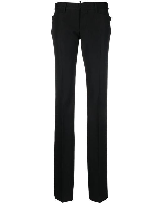 DSquared² Black Slim-Cut Virgin Wool Trousers