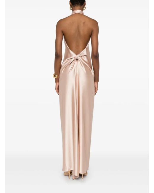 Blanca Vita Natural Satin Maxi Dress