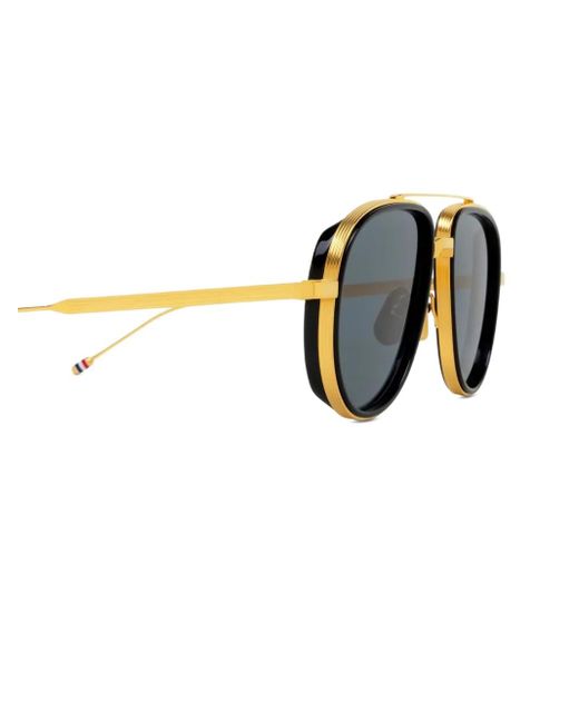 Thom Browne Gray Pilot-Frame Sunglasses