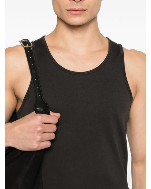 Lemaire Black Round-Neck Tank Top for men