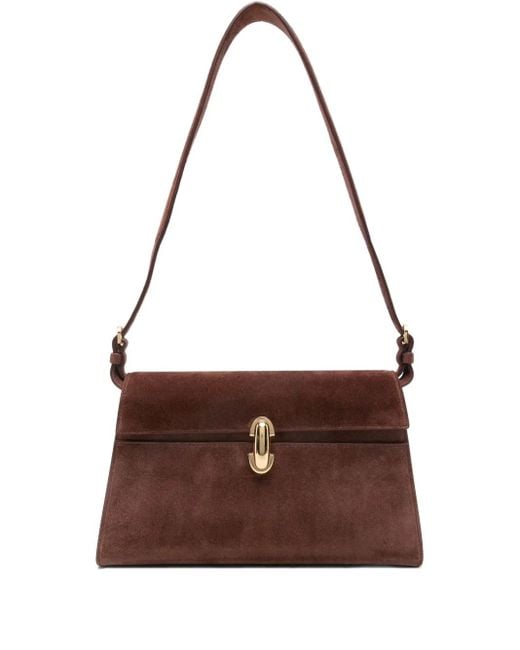 Sac Porté Épaule En Daim SAVETTE en coloris Brown