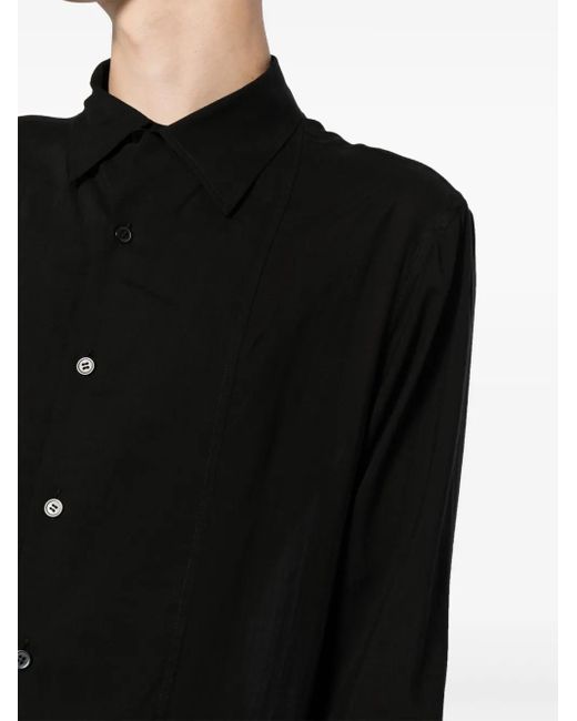 Yohji Yamamoto Black Double Front Placket Shirt for men