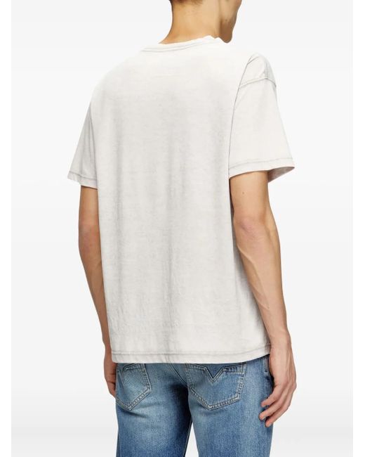 DIESEL White T-Norm-T15 Graphic Print T-Shirt for men