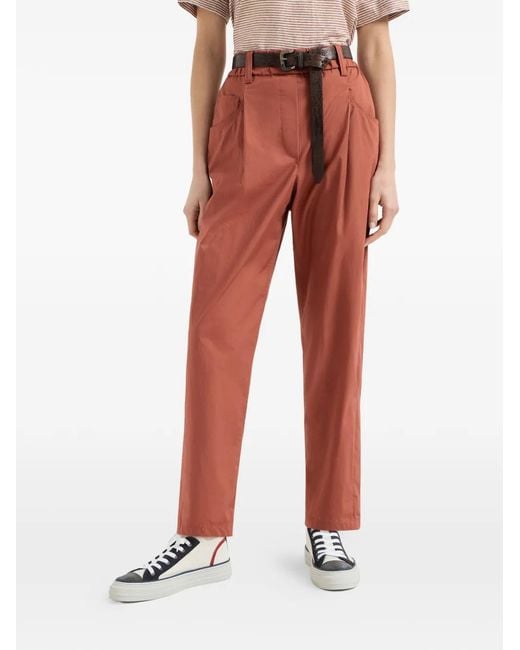 Brunello Cucinelli Red Five-Pocket Trousers