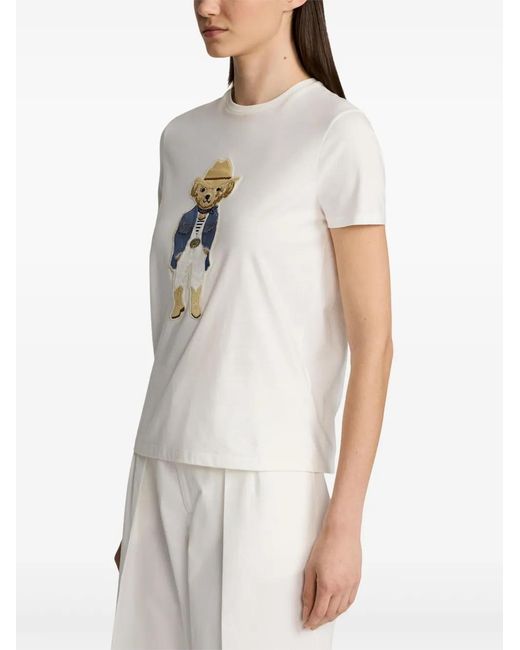 Ralph Lauren White Bear-Motif T-Shirt