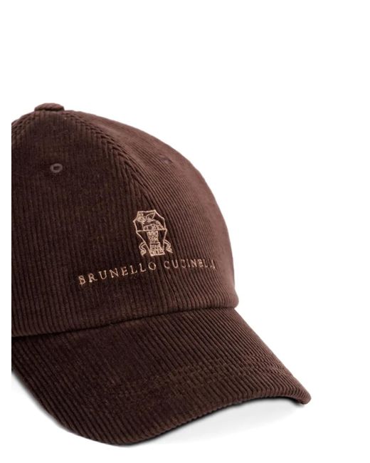 Brunello Cucinelli Brown Corduroy Cap for men