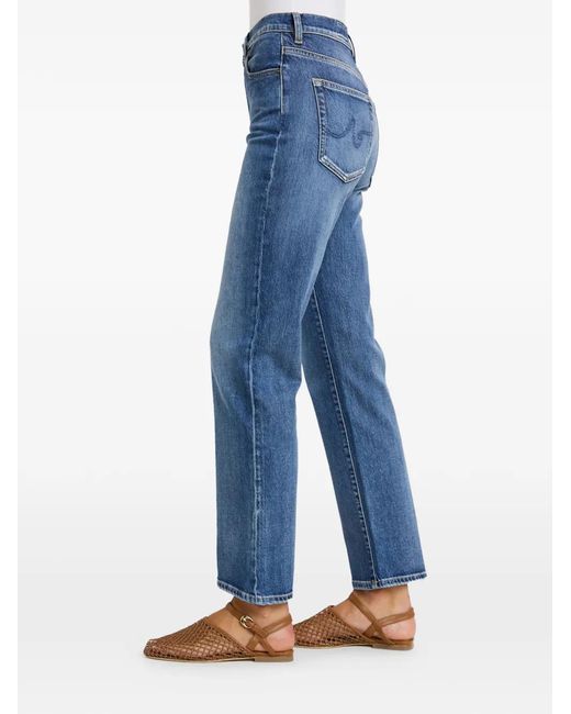 AG Jeans Blue Straight-Leg Jeans