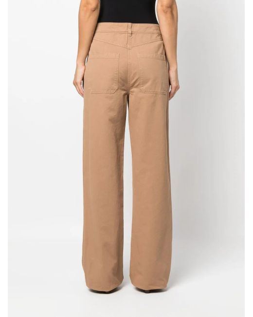 Burberry Natural Branley Straight-Leg Cotton Trousers