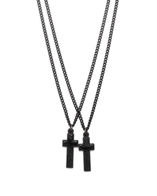 DSquared² Halskette im Layering-Look mit Kreuzanhängern in White für Herren