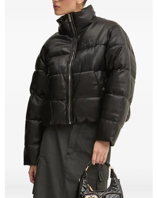 Karlkani Black Quilted Logo Puffer Jacket