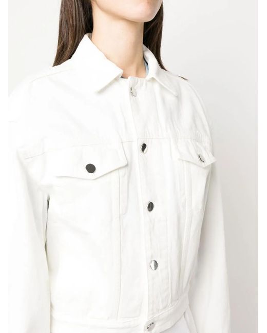 Loulou de Saison White Long-Sleeved Denim Jacket