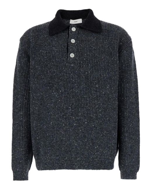 DUNST Rugby Geribbelde Polotrui in het Blue voor heren