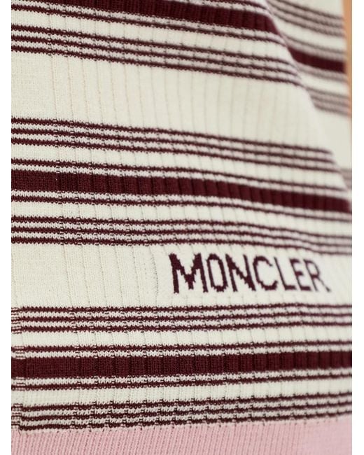 Moncler White Striped Knitted T-Shirt