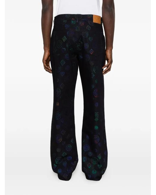 Casablanca Blue Logo-Pattern Jeans for men