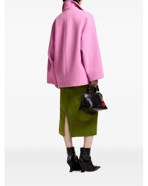 Essentiel Antwerp Pink Kidney Double-Breasted Coat
