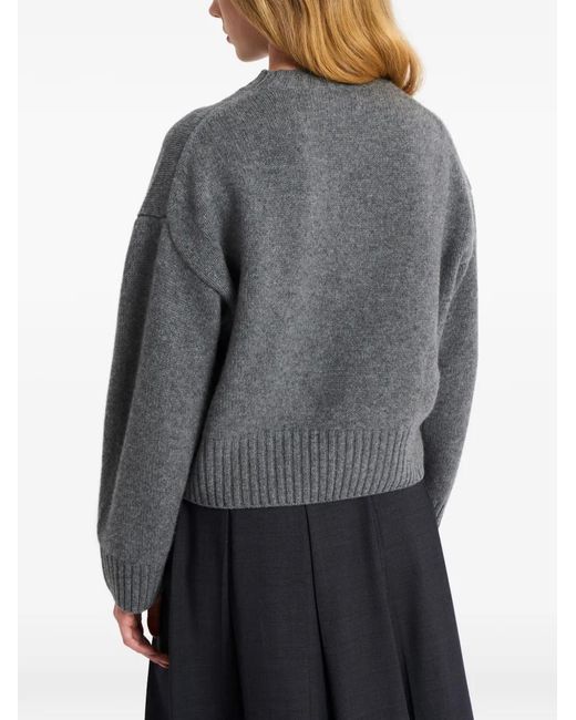 Pringle of Scotland Gray Crew-Neck Cashmere Sweater