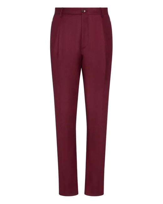 Etro Red Button Pleated Trousers for men