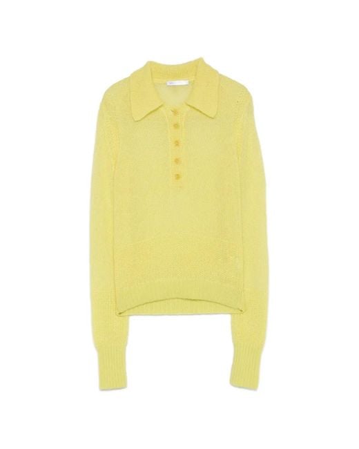 Patrizia Pepe Yellow Buttoned Sweater